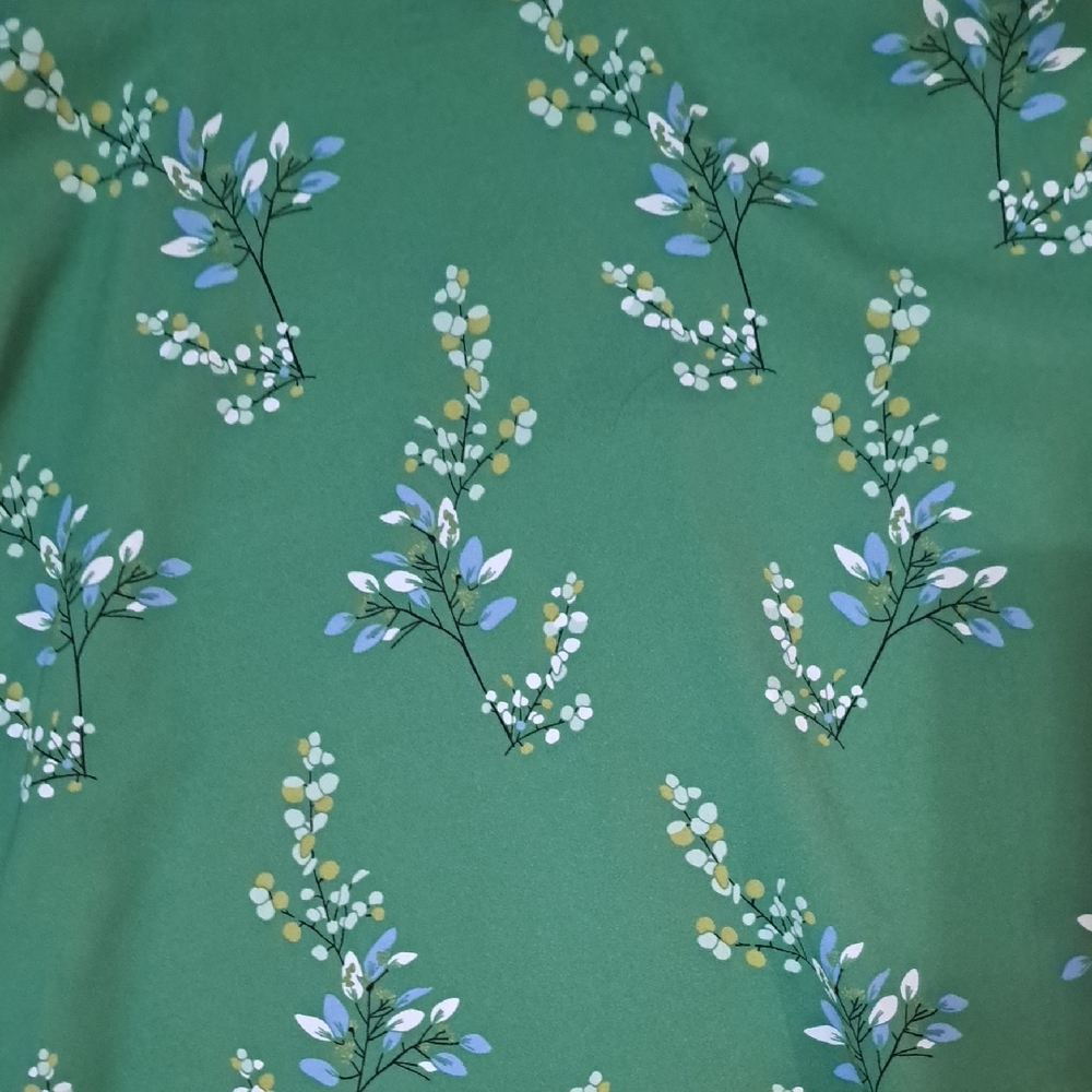 LOFT Vibrant Green Top with Floral Midi - Picture 4 of 5